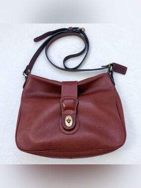 Vintage Coach Sheridan Savannah Turn Lock Hobo Bag Brown Pebbled Leather GUC
